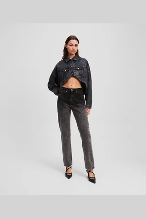 Karl Lagerfeld Jean Droit À Taille Haute Effet Ombré