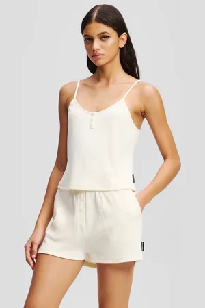 Karl Lagerfeld Karl Logo Ribbed Short Pajama Set