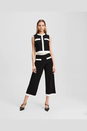 Karl Lagerfeld Contrast Piping Knitted Pants