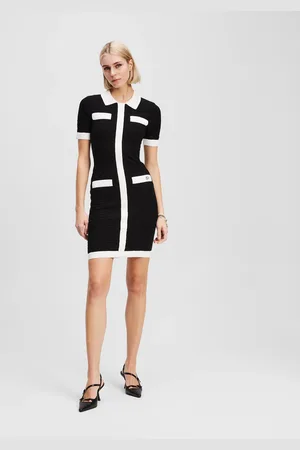 Karl Lagerfeld Contrast Piping Polo Dress