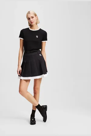 Karl Lagerfeld Ikon Pleated Mini Skirt