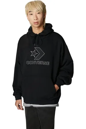 Converse Large Logo Star Chevron Sweatshirt À Casquetteuche Noir