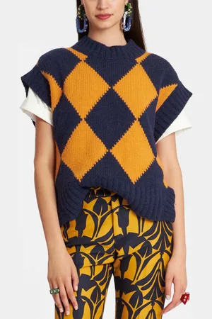La DoubleJ Argyle Gilet - Femme Pulls L
