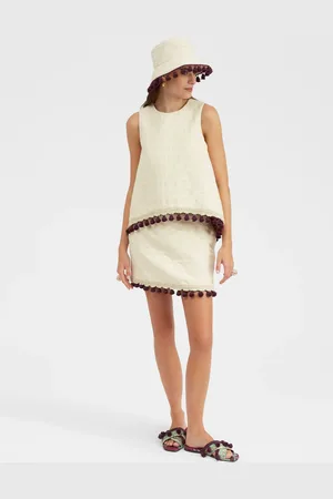 La DoubleJ Baia Mini Skirt Embroidered - Femme Jupes L