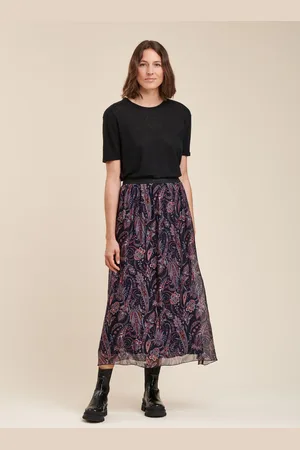 La Fee Maraboutee Jupe longue en voile de viscose soie à imprimé floral