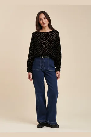 La Fee Maraboutee Top coupe droite en velours dévoré