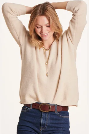 La Fee Maraboutee Pull ample écru en maille irisée
