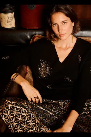 La Fee Maraboutee Pull à sequins col V