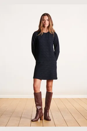 La Fee Maraboutee Robe courte bleu foncé en coton biologique