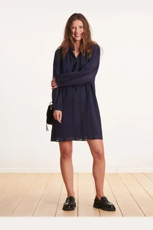 La Fee Maraboutee Robe courte ample bleu marine à rayures