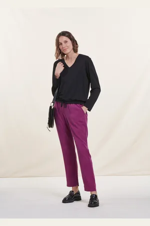 La Fee Maraboutee Pantalon fluide violet en lyocell