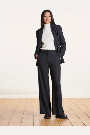 La Fee Maraboutee Pantalon large noir et bleu taille haute
