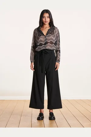 La Fee Maraboutee Pantalon large taille haute avec ceinture à nouer