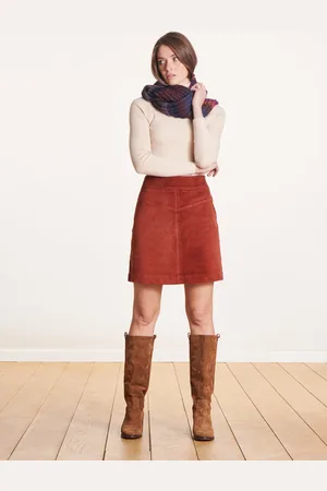 La Fee Maraboutee Jupe courte terracotta en velours côtelé