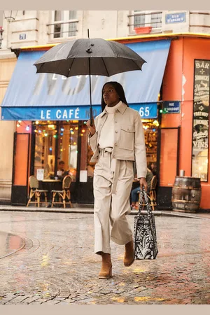 La Fee Maraboutee Pantalon large beige taille haute avec ceinture à nouer