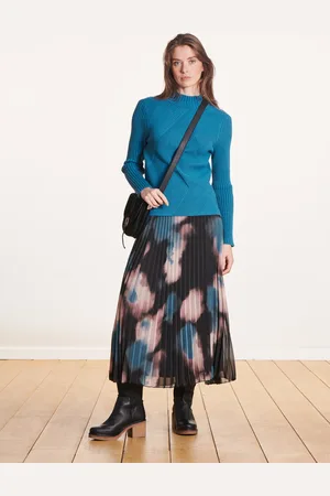 La Fee Maraboutee Jupe midi plissée en voile imprimé tie & dye