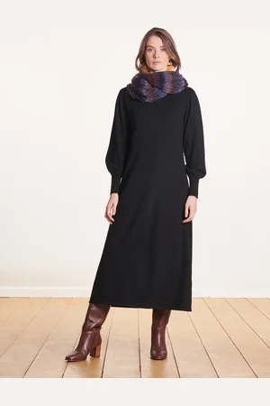 La Fee Maraboutee Robe mi-longue en maille noire manches longues