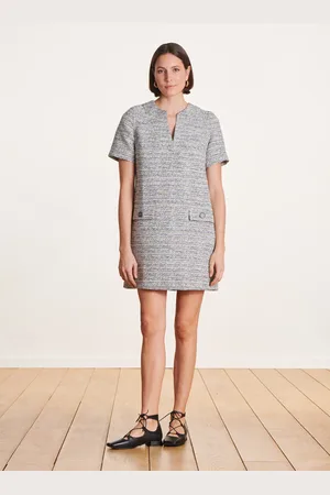 La Fee Maraboutee Robe courte droite à manches courtes grise