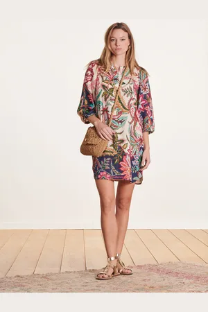 La Fee Maraboutee Robe courte ample à imprimé rose et bleu