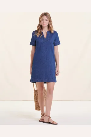 La Fee Maraboutee Robe courte en jean coton biologique encolure tunisienne