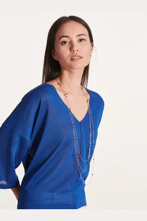 La Fee Maraboutee Collier sautoir multirang à perles bleues