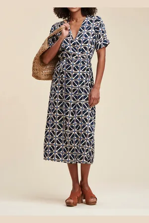 La Fee Maraboutee Robe portefeuille mi-longue à imprimé graphique