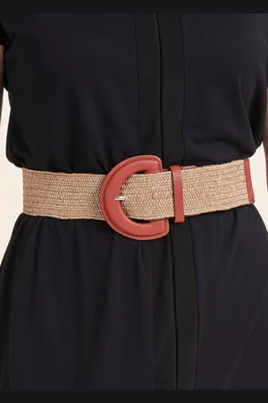 La Fee Maraboutee Ceinture élastiquée boucle recouverte beige