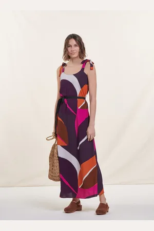 La Fee Maraboutee Robe longue à imprimé graphique avec bretelles à nouer