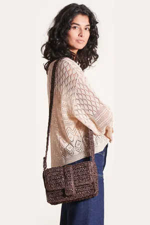 La Fee Maraboutee Sac besace raphia marron