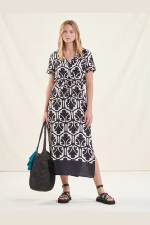 La Fee Maraboutee Robe longue et droite en voile à imprimé