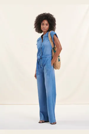 La Fee Maraboutee Combinaison pantalon bleu denim en lyocell