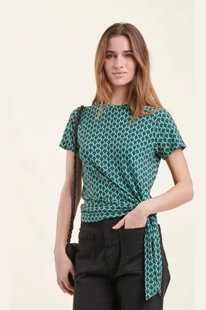 La Fee Maraboutee T-shirt vert ample manches courtes imprimé