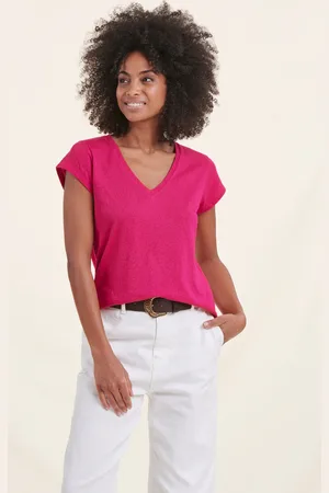 La Fee Maraboutee T-shirt rose fuchsia en coton modal petites manches courtes