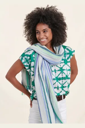 La Fee Maraboutee Foulard rayé multicolore en coton