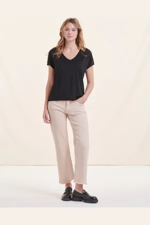 La Fee Maraboutee T-shirt col V manches courtes en lyocell