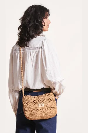 La Fee Maraboutee Sac bandoulière effet raphia beige