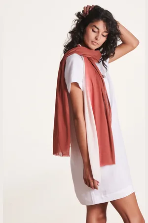 La Fee Maraboutee Foulard bicolore beige et marron en coton modal