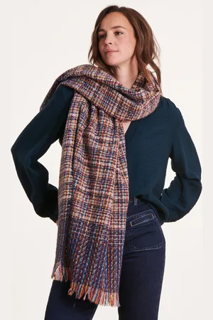 La Fee Maraboutee Écharpe bleue fils multicolores