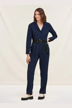 La Fee Maraboutee Combinaison pantalon bleu marine col tailleur