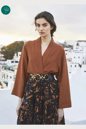 La Fee Maraboutee Veste courte type kimono en viscose Ecovero