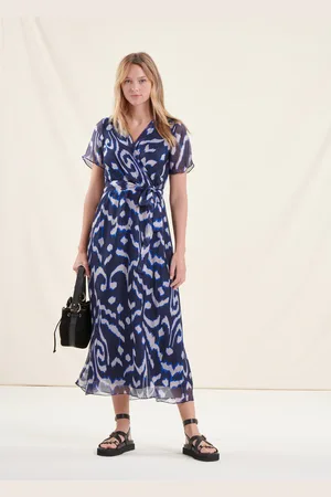 La Fee Maraboutee Robe longue bleue en voile cache-caur