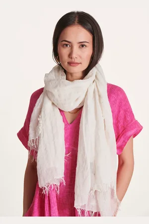 La Fee Maraboutee Foulard rayures lurex en coton écru
