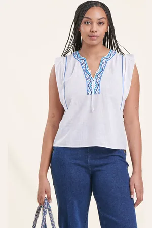La Fee Maraboutee Top sans manches en coton biologique brodé