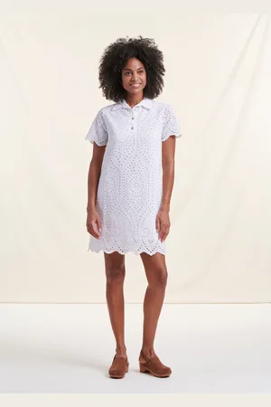 La Fee Maraboutee Robe courte blanche en broderie anglaise