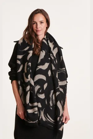 La Fee Maraboutee Écharpe noir et blanc en laine