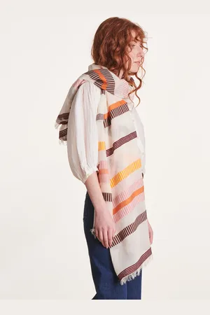 La Fee Maraboutee Foulard larges rayures orange