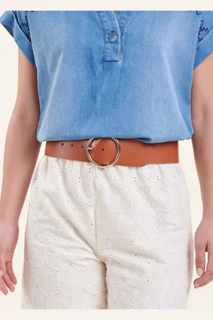 La Fee Maraboutee Ceinture large en cuir boucle ronde