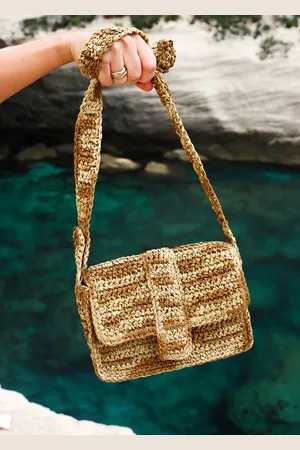 La Fee Maraboutee Sac besace raphia beige