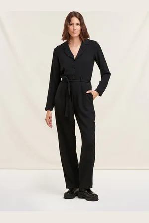 La Fee Maraboutee Combinaison pantalon noire col tailleur