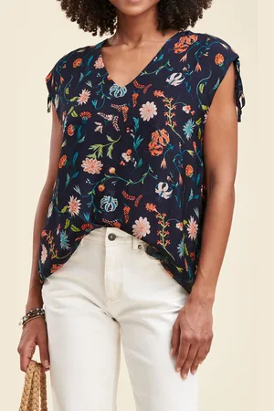 La Fee Maraboutee Top ample en viscose soie à imprimé fleuri